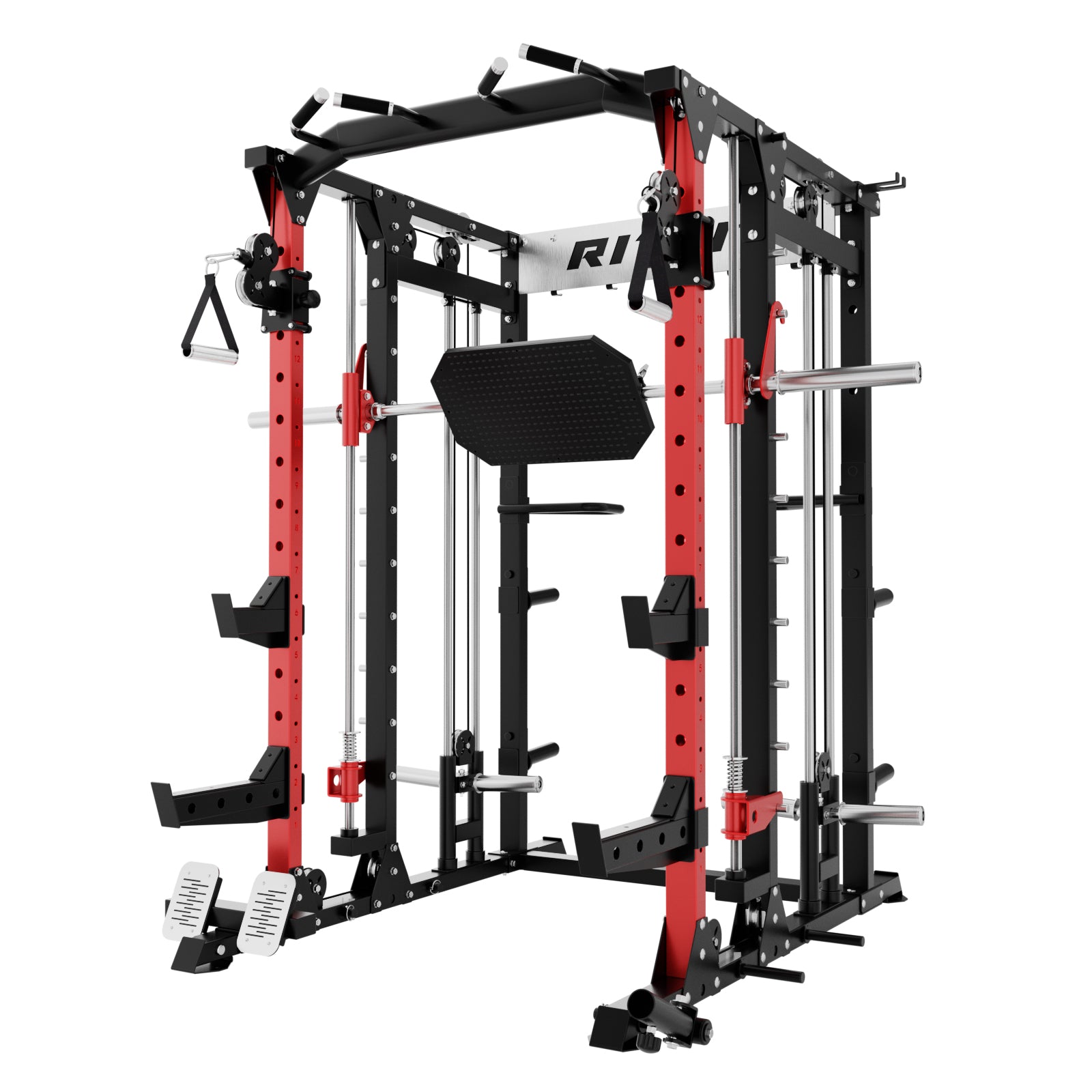 RitFit BUFFALO Multifunctional Smith Machine with Lat Pull Down and Cable Crossover for Versatile Strength Training - RitFit