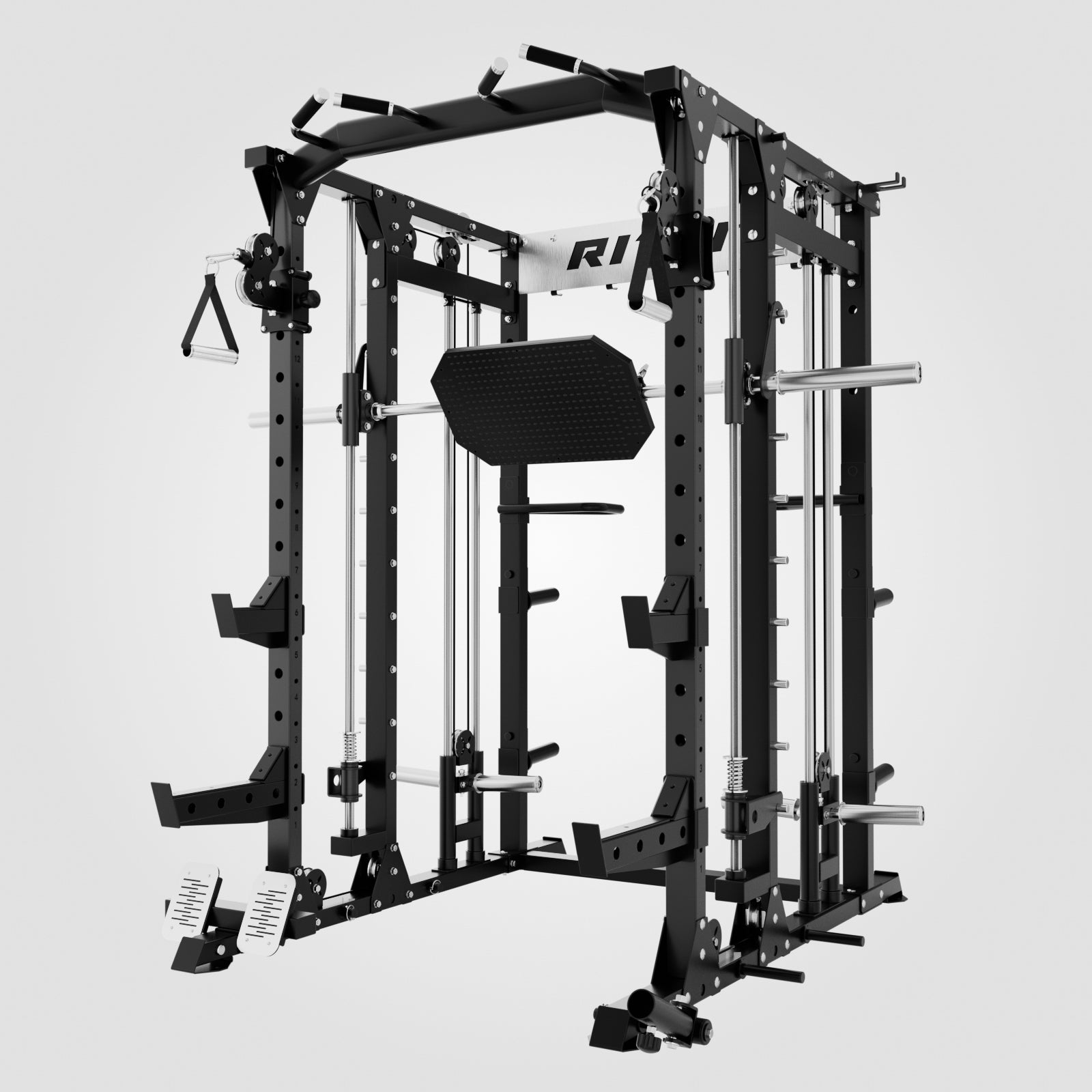 RitFit BUFFALO Multifunctional Smith Machine with Lat Pull Down and Cable Crossover for Versatile Strength Training - RitFit