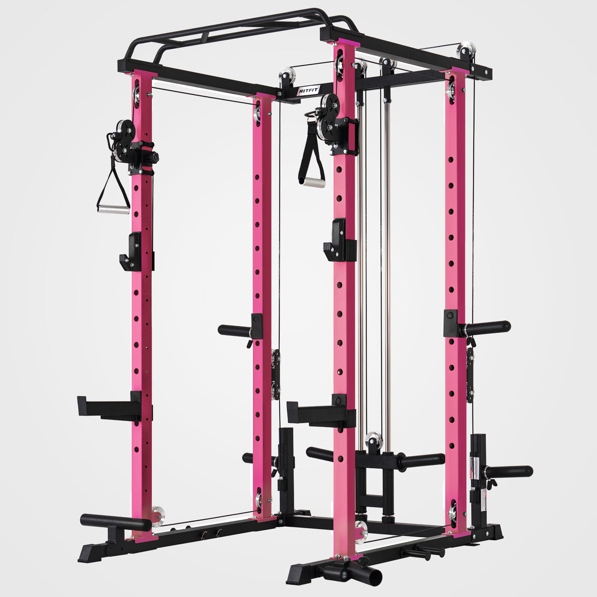 RitFit P3 Pink Power Cage 1200lbs with Smooth Cable System & Aluminum