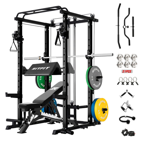 RitFit P3 Power Cage 1200lbs Home Gym Package