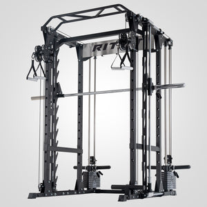 RitFit P9 Multi-Functional Modular Power Cage With 3D Smith Machine and Adjustable Dual Cable System