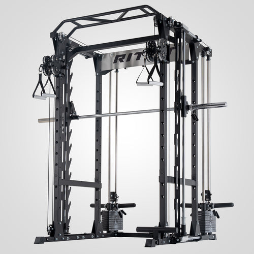 RitFit P9 Multi-Functional Modular Power Cage With 3D Smith Machine and Adjustable Dual Cable System