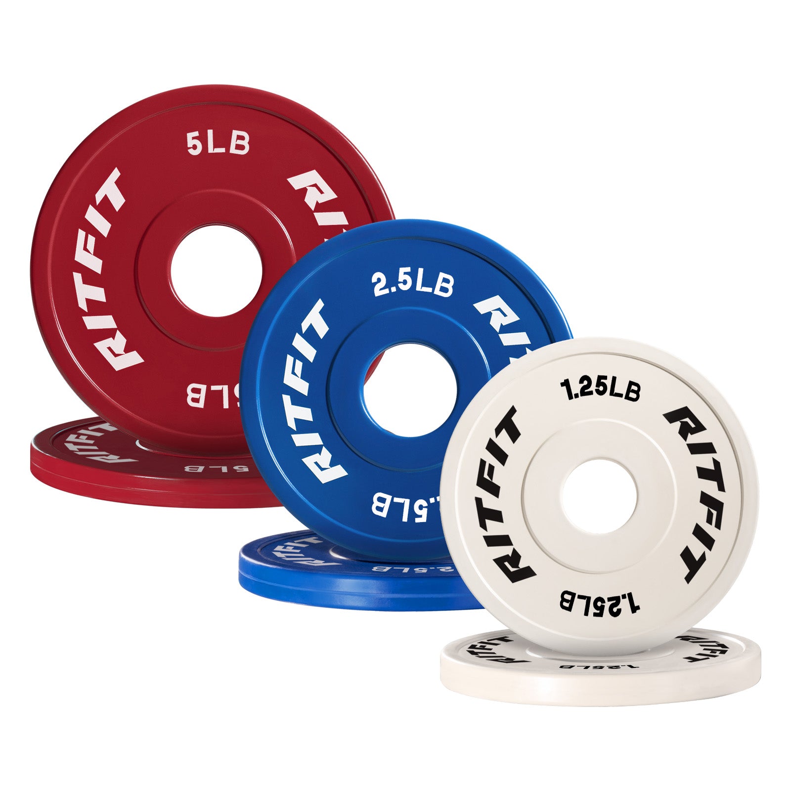 RitFit Mini Rubber Weight Plates | Pink Standard Set for Home Gym