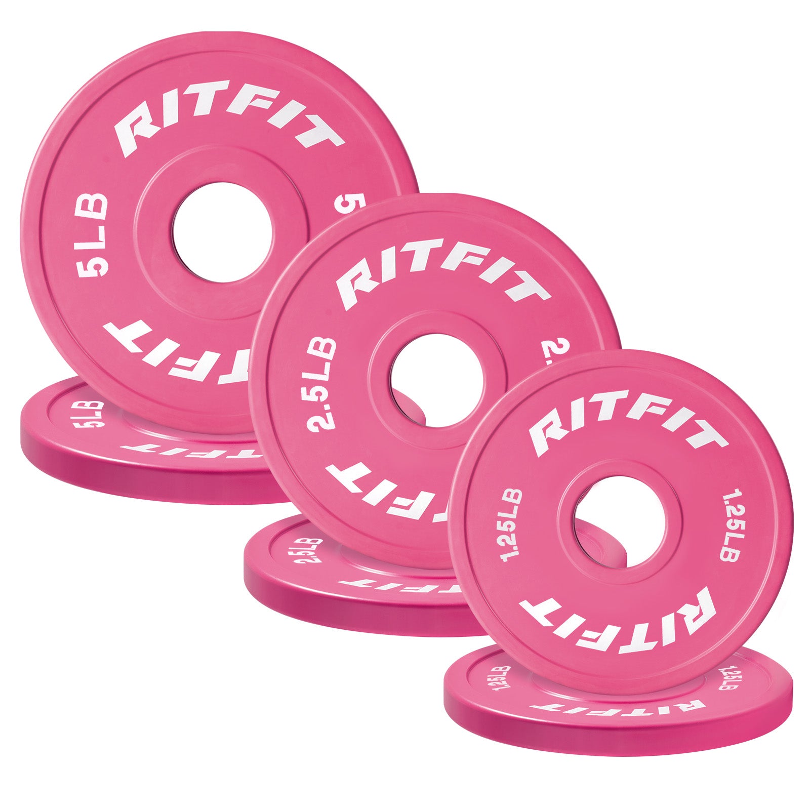 RitFit Mini Rubber Pink Weight Plates Standard Set