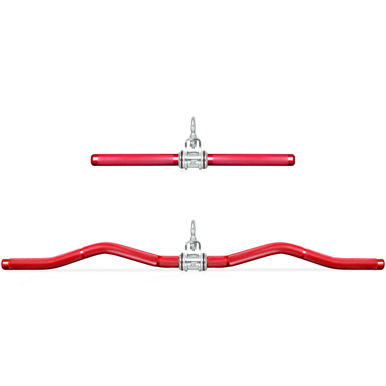 RitFit Aluminum Alloy Handle Set Long W-Shaped and Short Straight Bar for Cable Machine