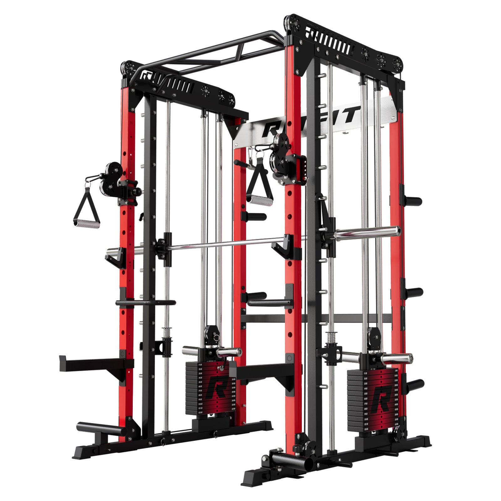 RitFit M1 PRO Multi-Functional Smith Machine with Cable Crossover System and Squat Rack for Home Gym