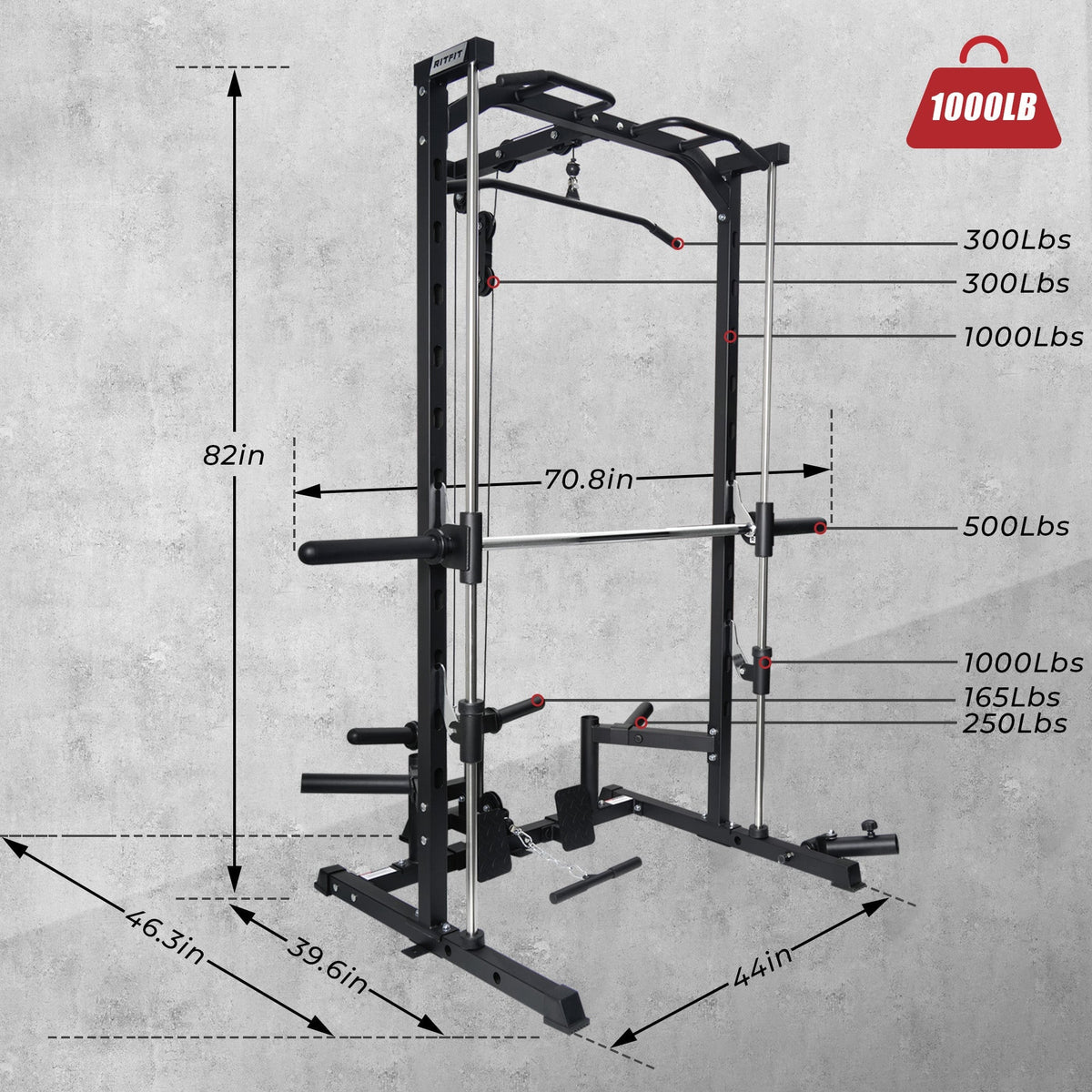 RitFit PSR05 2.0 Smith Machine Home Gym Package
