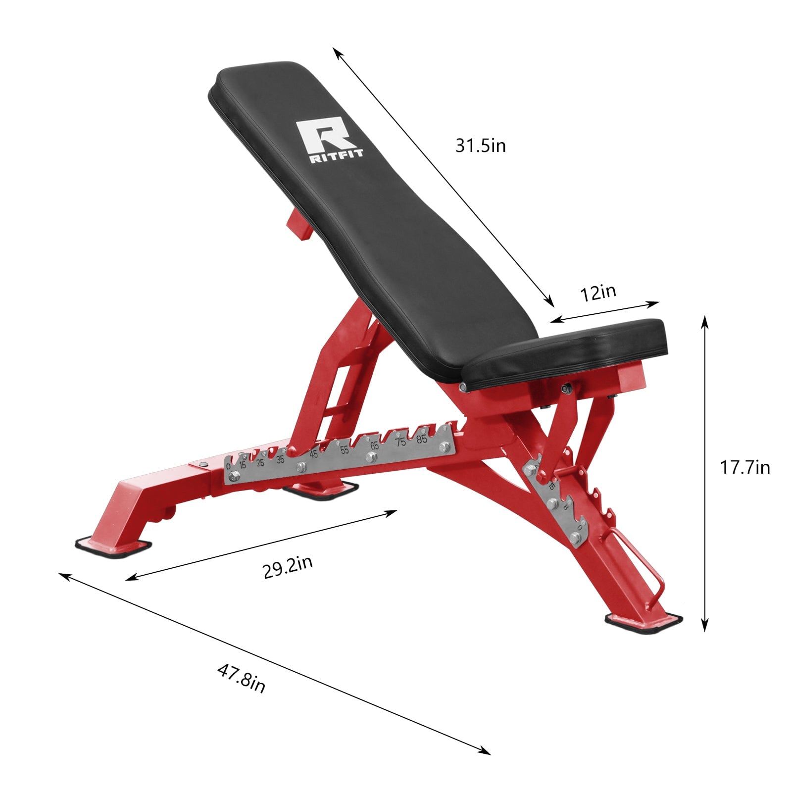 RitFit 1300LB Adjustable Weight Bench BWB01 Exercise & Fitness RitFit 