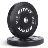 RitFit Bumper Plates Olympic Rubber Weight Plates, 2-inch Bars&Plates RitFit 55LB Pair 