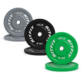 RitFit Color Bumper Plates Olympic 2-Inch Rubber Exercise & Fitness RitFit 100LB Set 