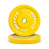 RitFit Color Bumper Plates Olympic 2-Inch Rubber Exercise & Fitness RitFit 35LB Pair 
