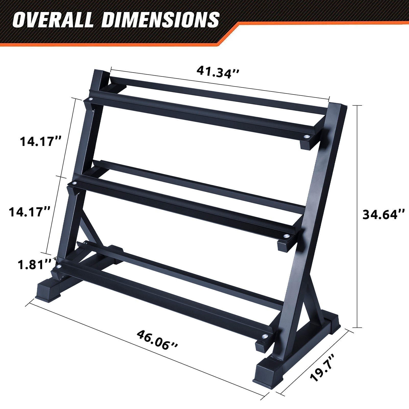 RitFit 3-Tier Dumbbell Weight Rack for Home Gym - RitFit