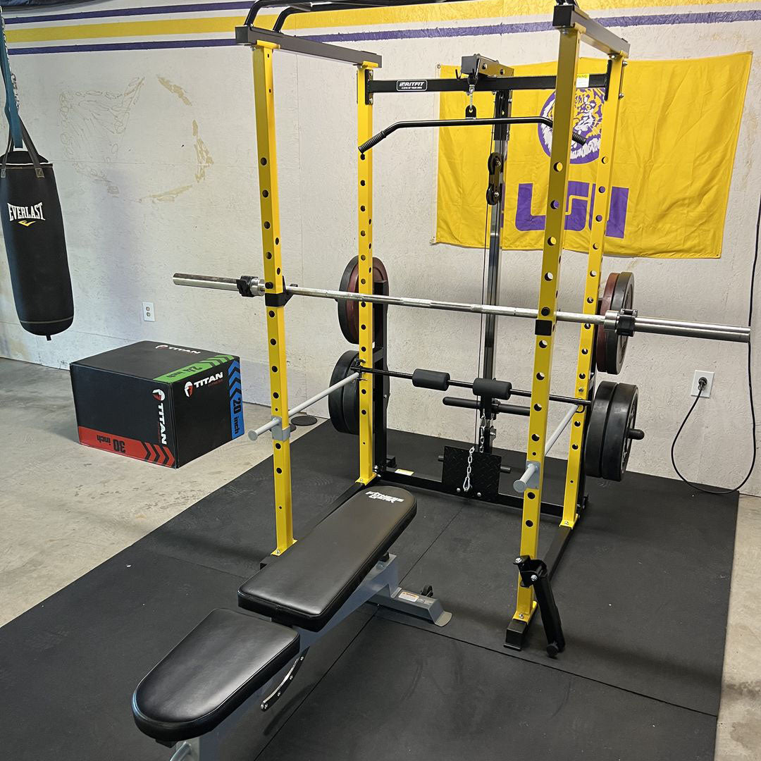 RitFit Banco de pesas ajustable y plegable para gimnasio en casa,  levantamiento de pesas y entrenamiento de fuerza, póster de entrenamiento  adicional