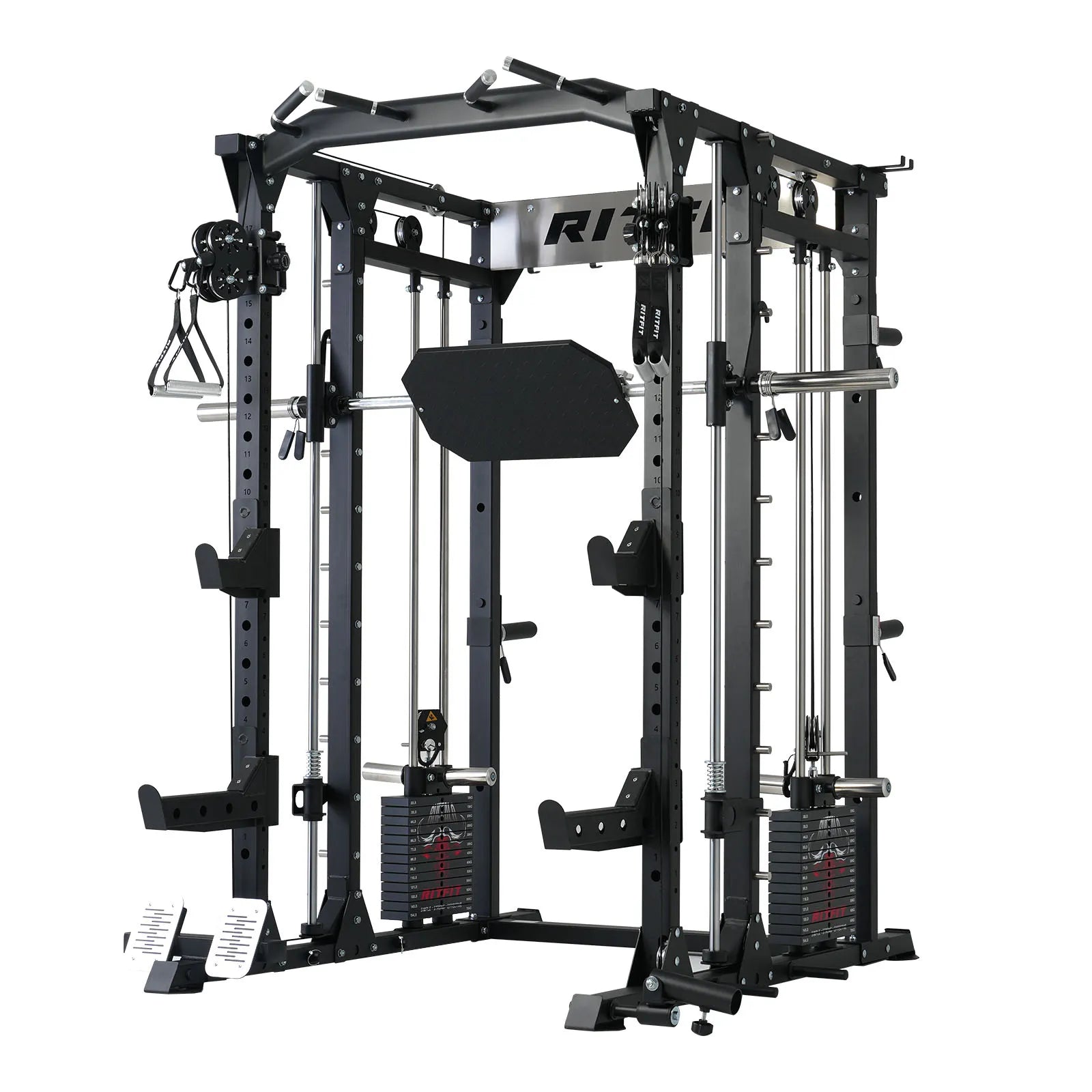 RitFit Buffalo Wild Smith Machine with Adjustable Dual Cable System