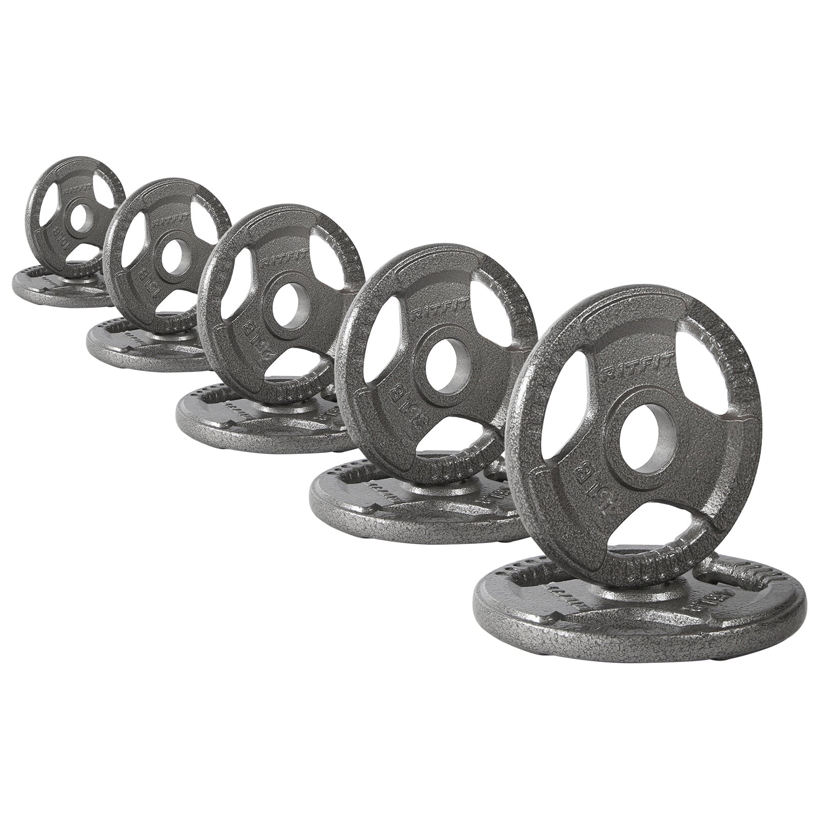 Cast Iron Weight Plates Set 2-Inch Olympic Grip Plates Bars&Plates RitFit 