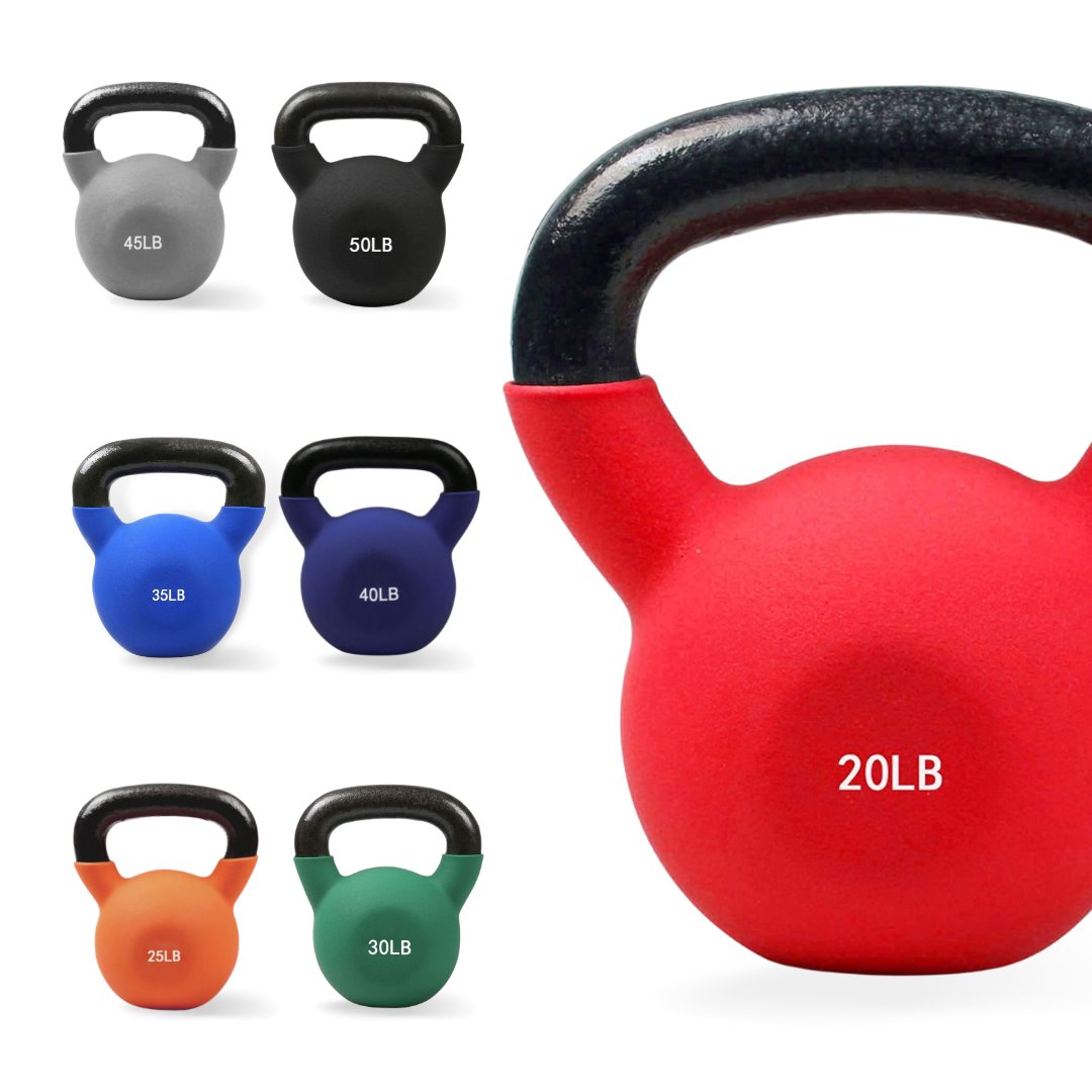 Pesa Rusa Kettlebell Neoprene Blu Fit 8 kg Gris