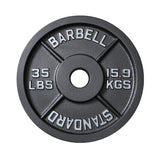 Old School Single-sided Black Iron Weight Plates Bars&Plates RitFit 35LB Single 