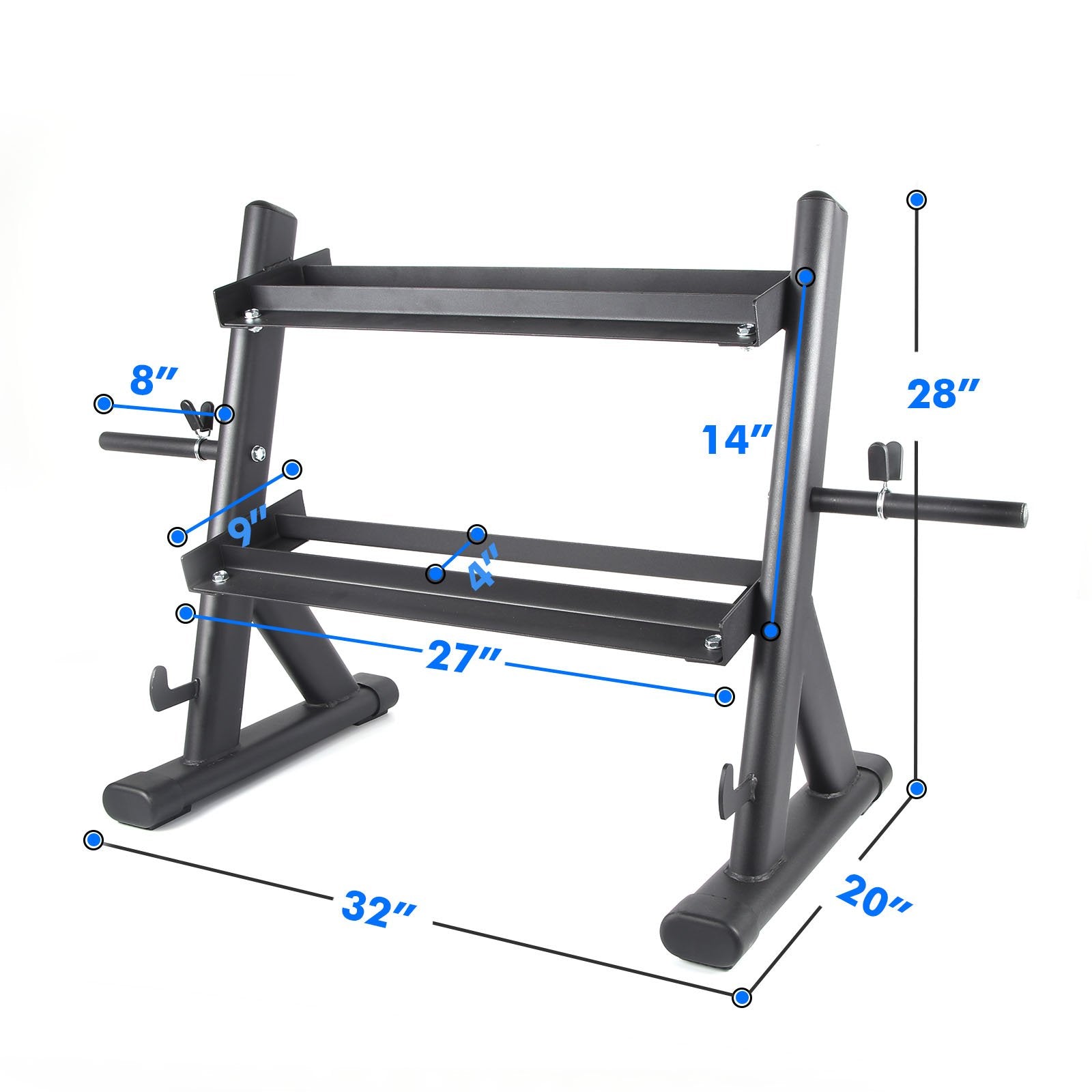 Dumbbell and Barbell Plates Rack Sizes