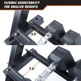 RitFit Small Adjustable 3-Tier Dumbbell Weight Rack for Home Gym