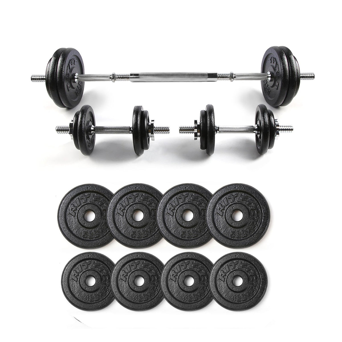 Cast Iron Adjustable Dumbbells 40100 LBS with Connector RitFit