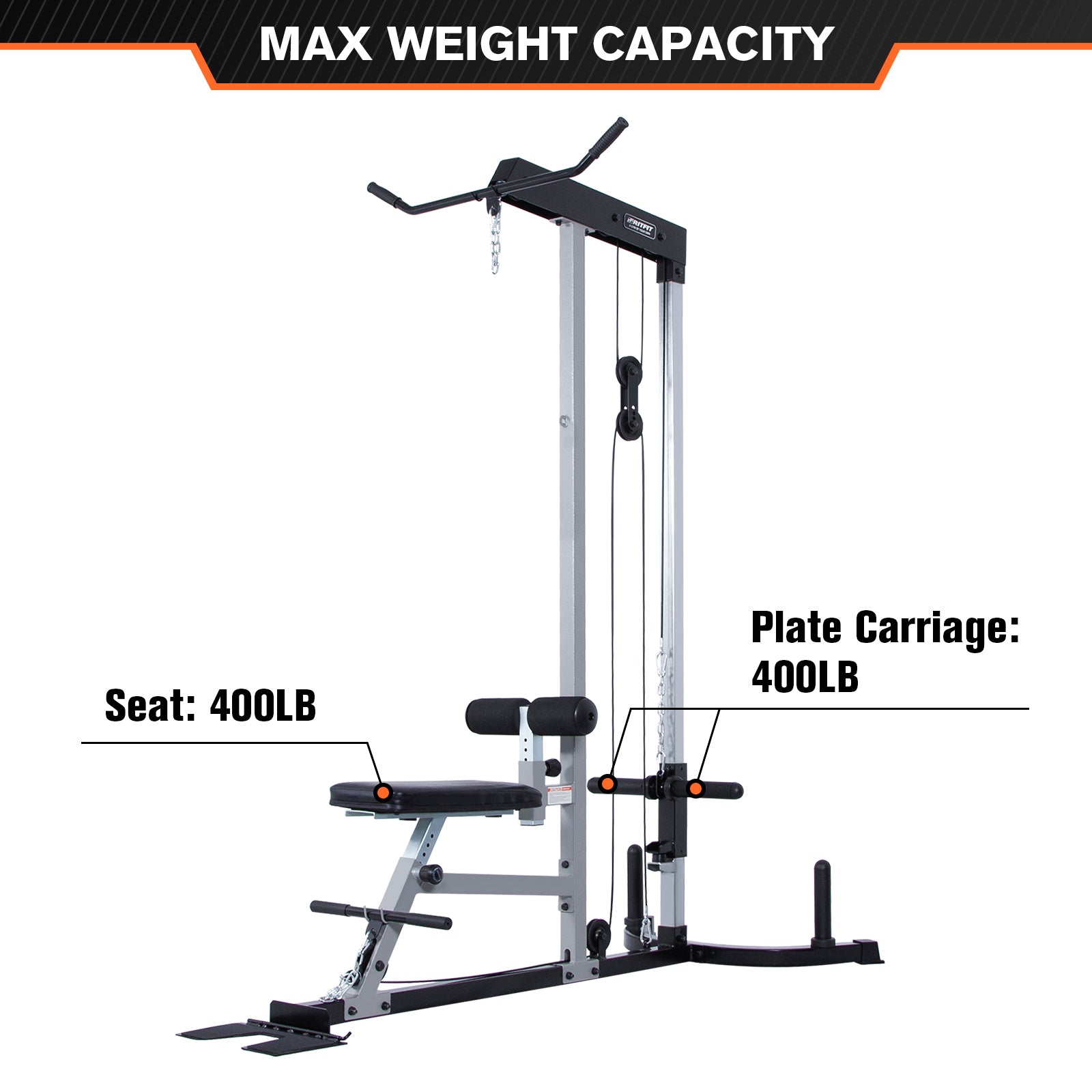 Seated cable row lat pulldown bar clearance