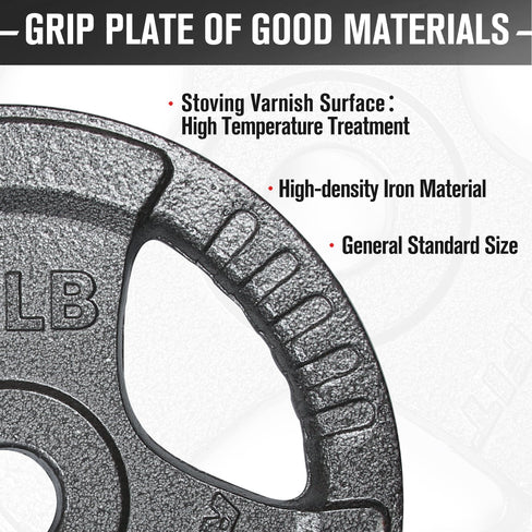 RitFit 2.5LB-55LB Cast Iron Weight Plates Set 2-Inch Olympic Grip Plates for Sale