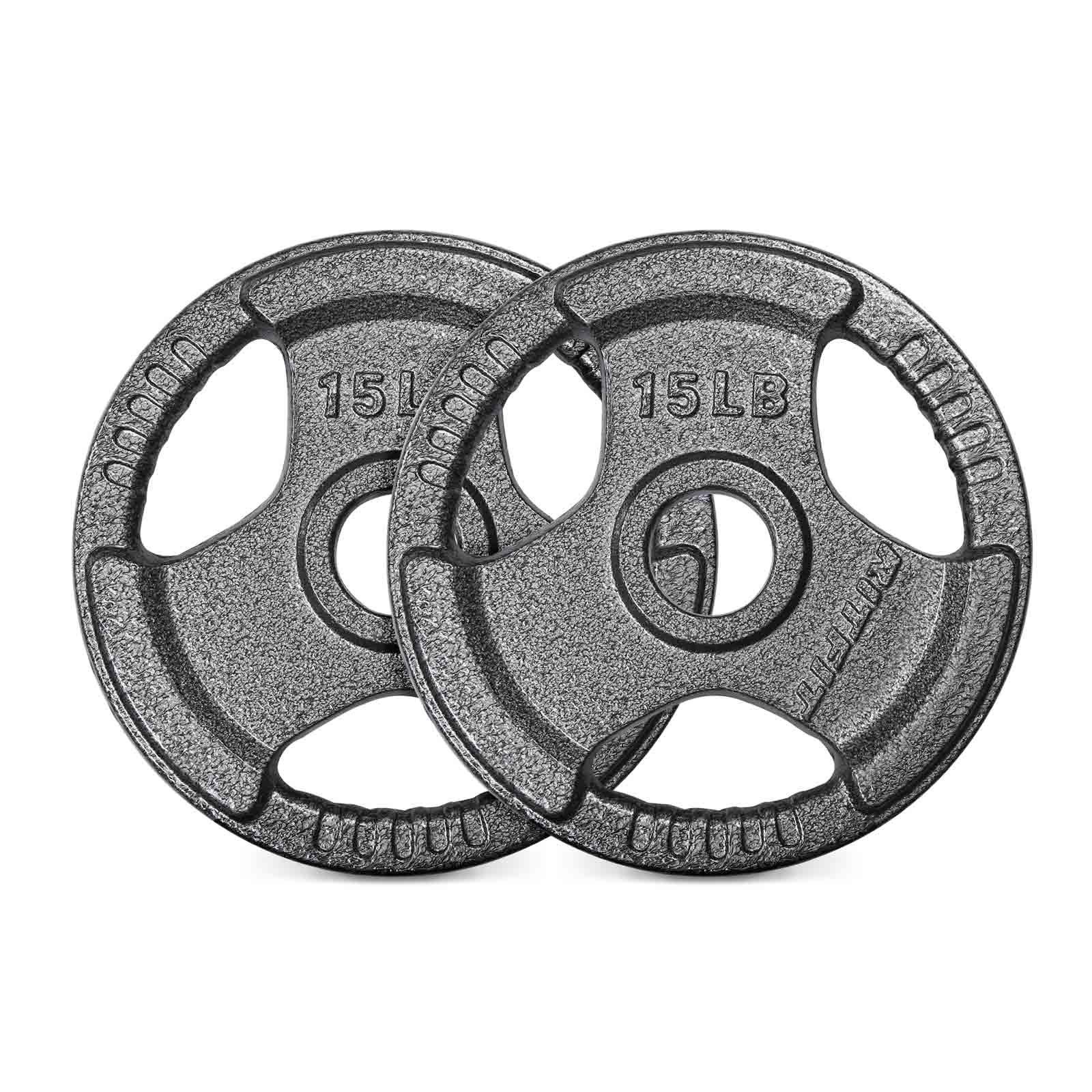 RitFit 15LB Cast Iron Weight Plates Set 2-Inch Olympic Grip Plates for Sale 