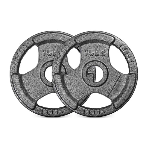 RitFit 15LB Cast Iron Weight Plates Set 2-Inch Olympic Grip Plates for Sale 