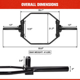 RitFit Detachable Black E-Coat Olympic Trap Bar Hexagon Deadlift Bar Bars&Plates RitFit 