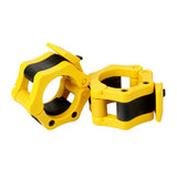 RitFit Olympic Barbell Collars Weight Clips for Bars 2" Bar Clamps Yellow