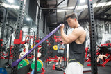 Man Workout with RitFit Pull Up Assist Band Set Premium Resistance Bands 
