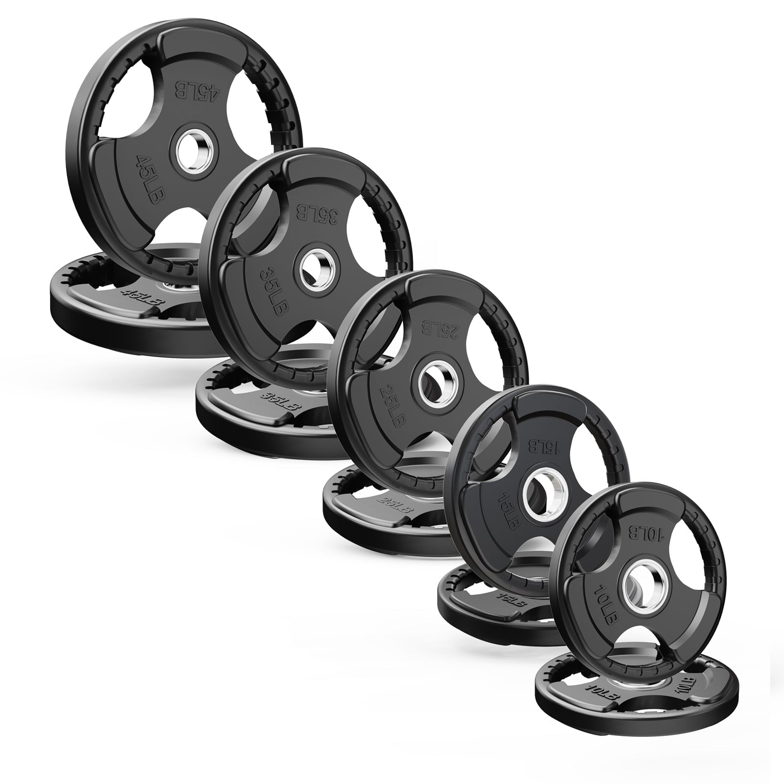 RitFit Rubber Coated Grip Plates, 2'' Olympic Weight Plates Bars&Plates RitFit 260LB SET 