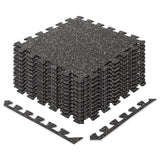 RitFit Rubber Flooring Gym Mats Interlocking Tiles 0.25'' Thickness Accessories RitFit Black/White 48 SQFT/12 PCS 