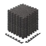 RitFit Rubber Flooring Gym Mats Interlocking Tiles 0.25'' Thickness Accessories RitFit Black/White 96 SQFT/24 PCS 