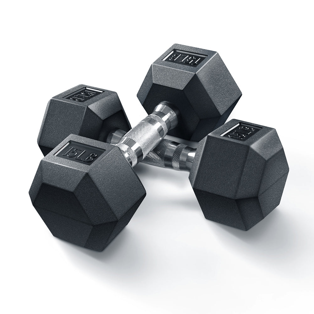 RitFit Rubber Hex Dumbbells Set 10-60 lbs Hex Weights