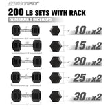 RitFit Rubber Hex Dumbbells Set with Rack, A-Frame Dumbbell Rack Weight RitFit 