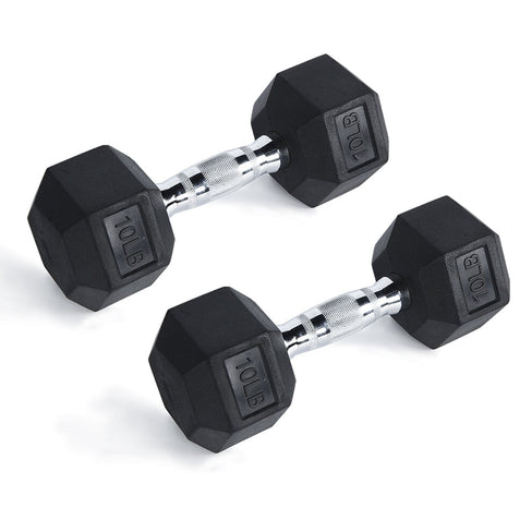 RitFit Rubber Hex Dumbbells Weight RitFit 10 lbs (pair) 