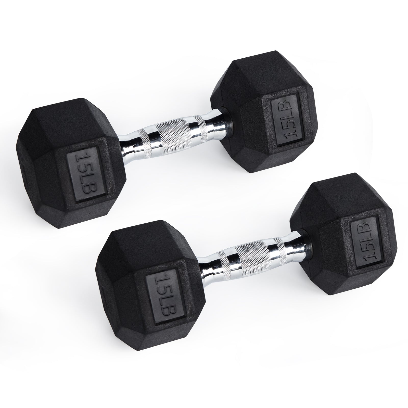 RitFit Rubber Hex Dumbbells Weight RitFit 15 lbs (pair) 