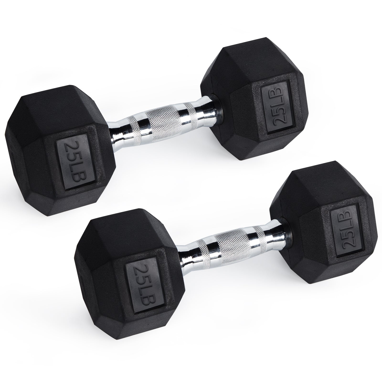 RitFit Rubber Hex Dumbbells Weight RitFit 25 lbs (pair) 
