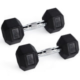 RitFit Rubber Hex Dumbbells Weight RitFit 25 lbs (pair) 