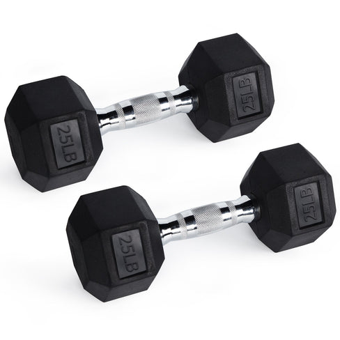 RitFit Rubber Hex Dumbbells Weight RitFit 25 lbs (pair) 