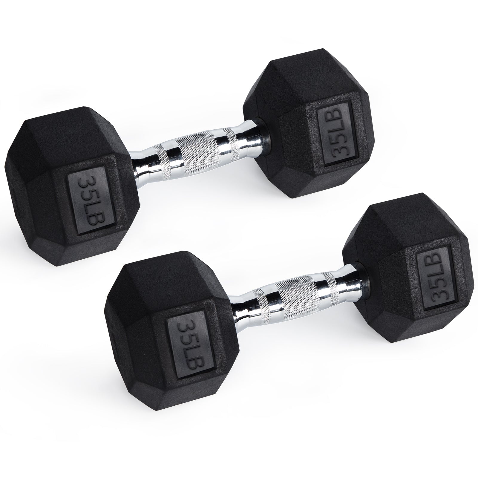 RitFit Rubber Hex Dumbbells Weight RitFit 35 lbs (pair) 