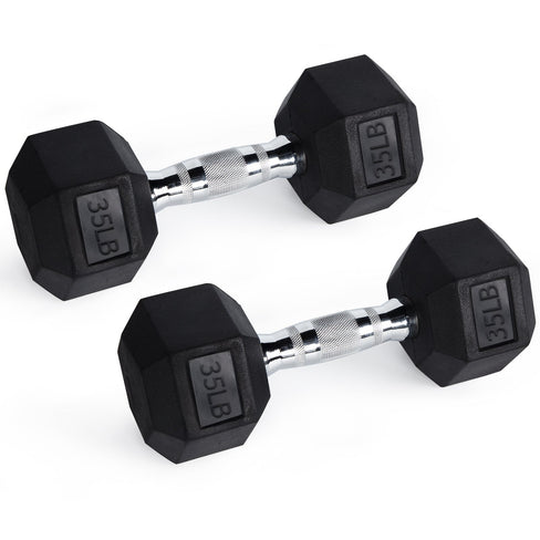RitFit Rubber Hex Dumbbells Weight RitFit 35 lbs (pair) 