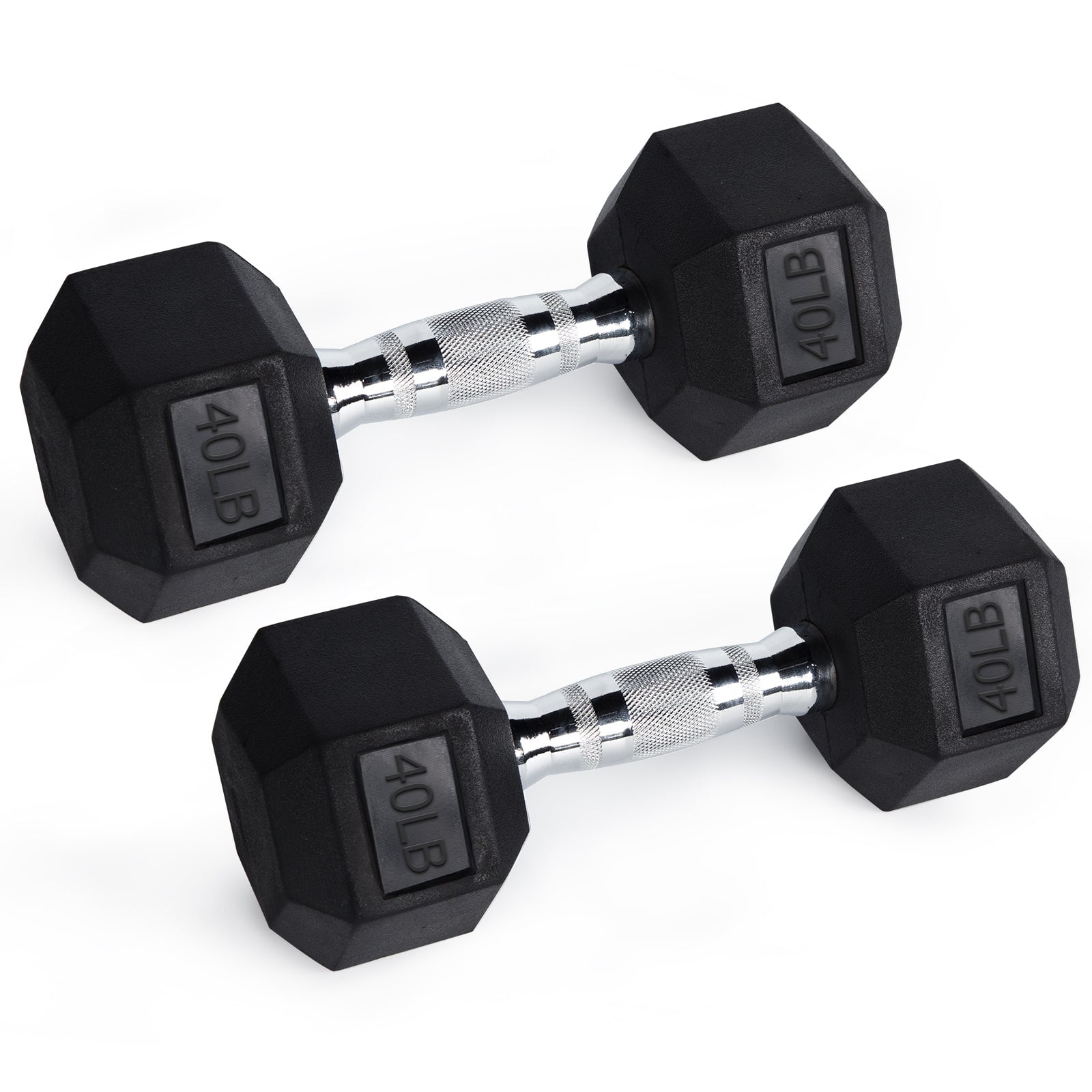 RitFit Rubber Hex Dumbbells Weight RitFit 40 lbs (pair) 