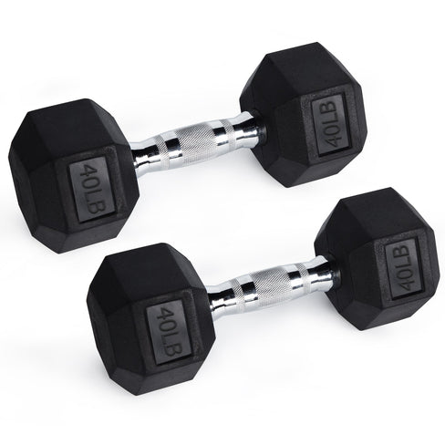 RitFit Rubber Hex Dumbbells Weight RitFit 40 lbs (pair) 