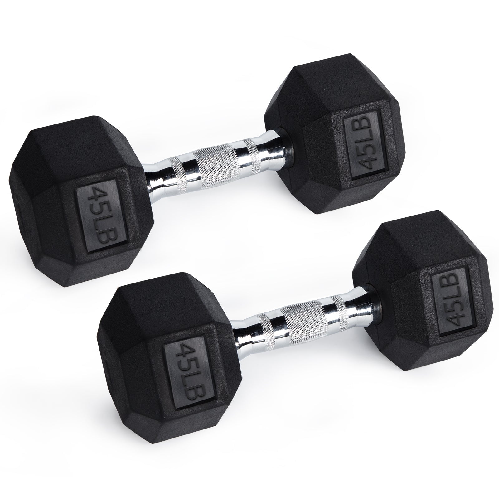 RitFit Rubber Hex Dumbbells Weight RitFit 45 lbs (pair) 