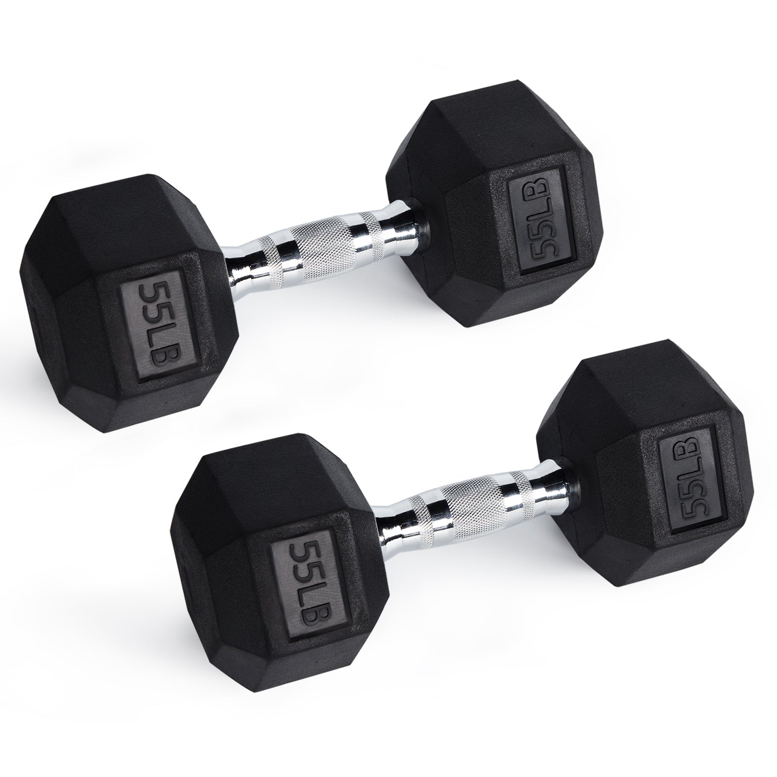 RitFit Rubber Hex Dumbbells Weight RitFit 55 lbs (pair) 