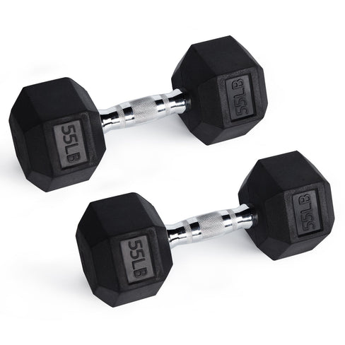 RitFit Rubber Hex Dumbbells Weight RitFit 55 lbs (pair) 