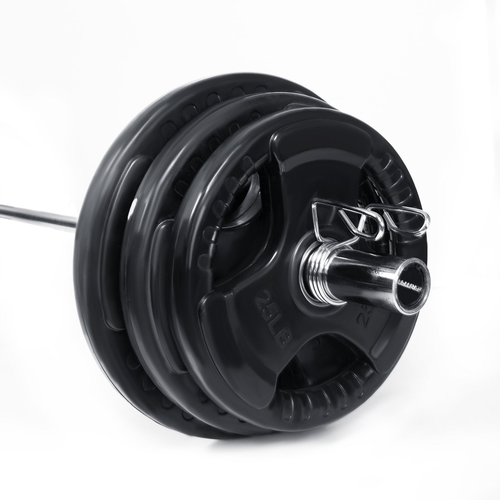 RitFit Barbell Plates Olympic Rubber Weights on the Bar