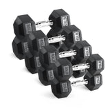 RitFit Rubber Hex Dumbbell Sets 350LBS